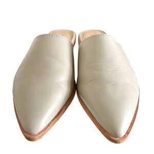 Anthropologie Gee WaWa Lace Up Leather Flats In Taupe Size 8